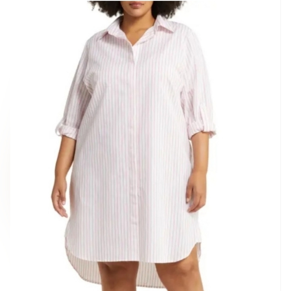 NWT Harshman Willow Shirt Dress Size 1X Striped